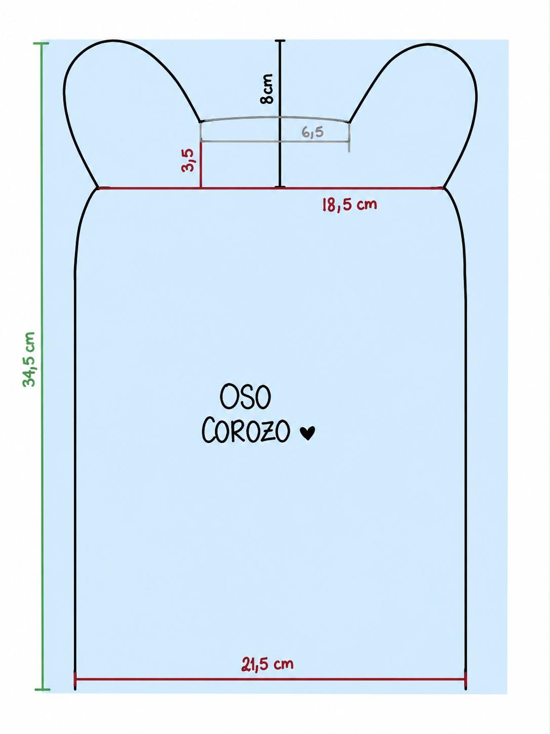 Molde de Oso Corozo ❤️